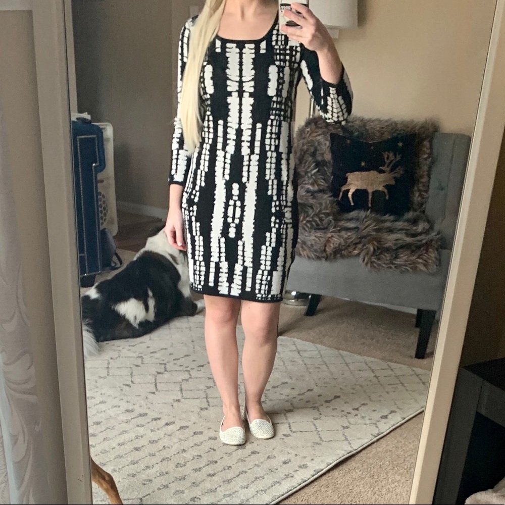Black and White Sweater Dress